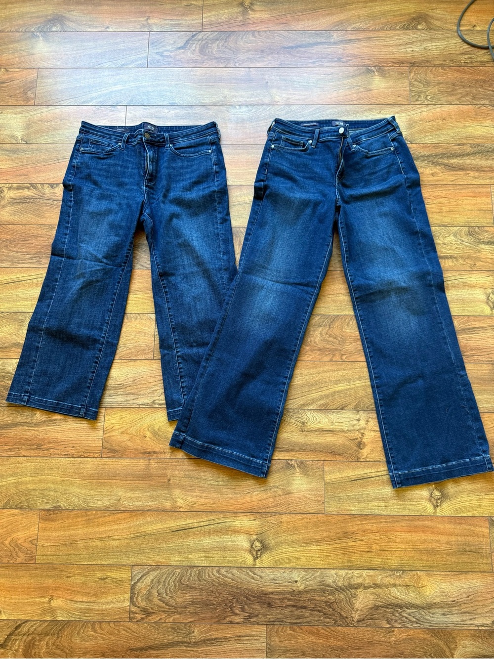 NYDJ Deep Blue Wide Leg Flare Jeans - Pair
